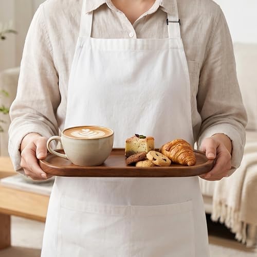TJ POP Acacia Wooden Tray - 11.4” x 4.1” Oval Decorative Tray for Counter, Solid Wood Serving Tray for Coffee Table, Snacks & Drinks, Rustic Serving Platter for Party, Holiday & Everyday Use - Image 5