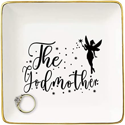 NZY Jewelry Holder for Godmother - Birthday, Baptism, Mother's Day from Godchild - Trinket Tray, Ring Dish for Godmom by NZY