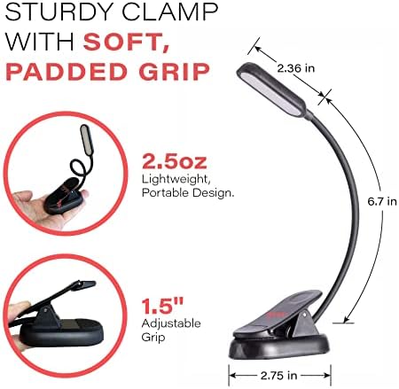 hooga Amber Book Light – Blue Light Blocking Reading Light for Bed, Stepless Dimming, Rechargeable Clip-On Night Light, 1600K Amber & 625nm Red LED for Night Reading - Image 6