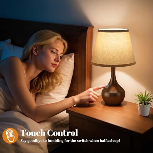 16.1" Touch Table Lamp for Nightstand, 3 Way Dimmable Small Bedroom Lamp - Image 3