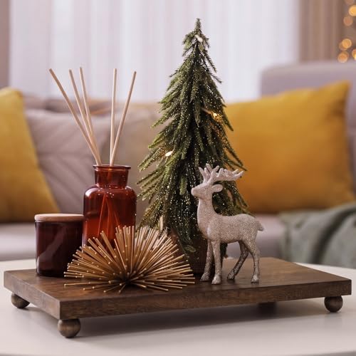 Amyhill Wood Pedestal Stand Riser Decor,Classic,Dark Brown,16 X 8 Inch - Image 3