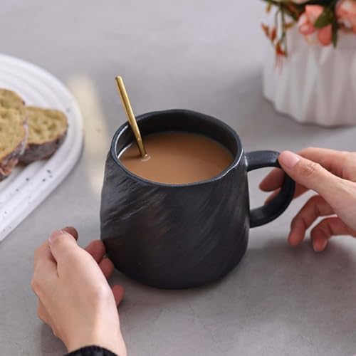 Large Capacity Ceramic Mug - Minimalist Design, Unique Water Cup for Tea & Coffee - Office & Home Use, Couple Mugs Set with Stylish Aesthetic - Image 2