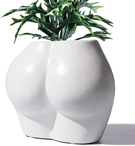 Cute Body Shaped Planter Fun Resin Plant Pots with Drainage Hole by JOFAMY