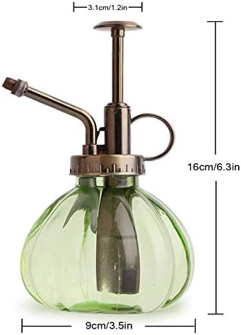Lxcom Lighting Plant Mister Flower Water Spray Bottle Glass Vintage Style Spritzer Plant Atomizer Watering Can Pot with Top Pump for Home Garden Plant (Green) - Image 2