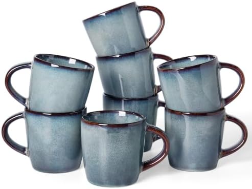 famiware Coffee Mugs Set of 8, Milkyway 13 oz Ceramic Cup Set with Handle by Famiware