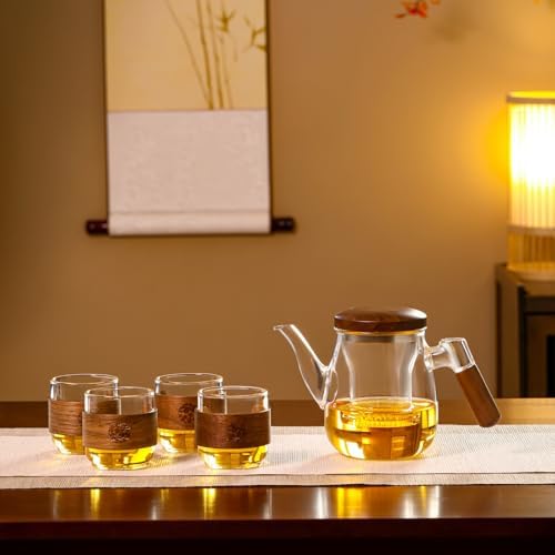 Glass Teapot, 600ml Borosilicate with Infuser, Stovetop & Microwave Safe, Non-Drip Spout, Ergonomic Handle - Image 6