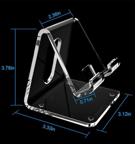Crpich Acrylic Cell Phone Stand, Portable Phone Holder, Clear Phone Stand for Desk, Compatible with Phone16 15 14 13 12 Pro Max 11 Xr Plus SE, Switch, Android Smartphone, Pad, Desk Accessories, 2 Pack - Image 4
