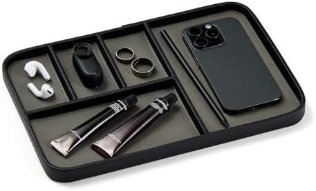 Nordik Leather Valet Tray - Large EDC Tray - Pebble Black 11.8 x 7.9 in by NordikByDesign