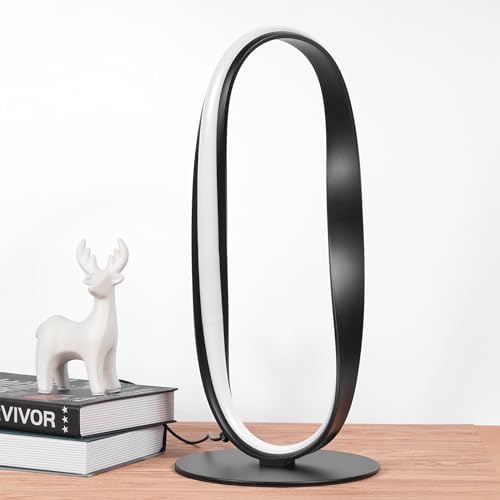 NUÜR Black Circle LED Table Lamp, 3 Color Temperatures, Dimmable - Image 6