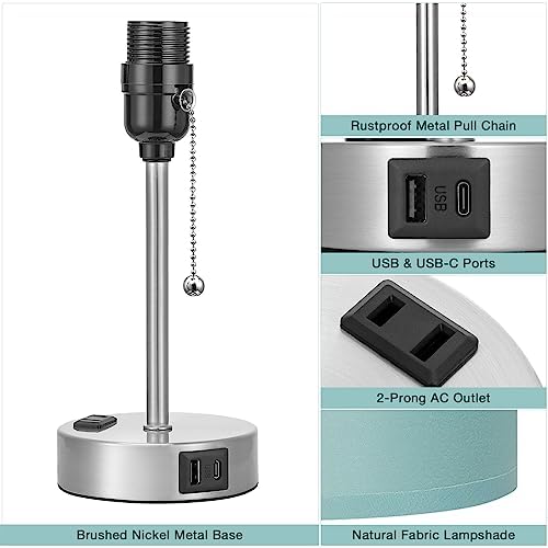 Small Bedside Table Lamp for Bedroom - Desk Lamp with USB Ports for Dorm - Image 6