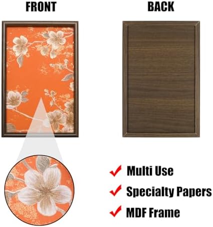 Wooden Valet Tray with Floral Base, Orange Vintage Blossoms - Image 3