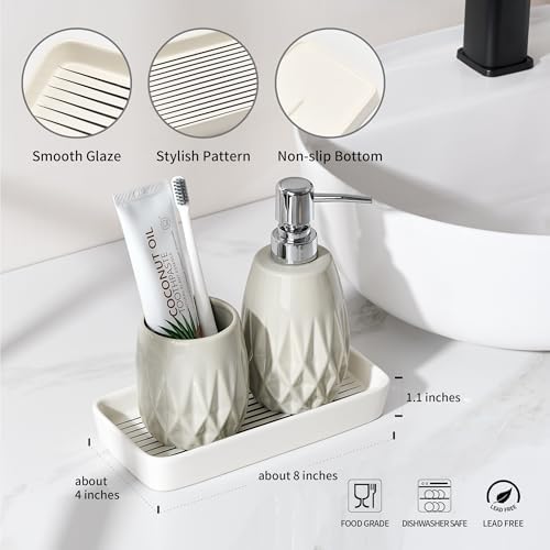 Bathroom Vanity Tray for Countertop,2PC Rectangle Striped Tray,Decorative Bathroom Organizer for Scrubber, Lotion Bottles, Perfume, Jewelry, Candle, Key Trinket Ring(Small,White) - Image 2