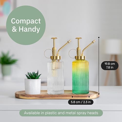 Useful Co. Yellow & Green Glass Plant Mister for inside, Mister for Plants, Plant Sprayer Mister, Decorative Plant Mister Spray Bottle with Adjustable Nozzle for indoor plants (230ml/ 7.8oz) - Image 3