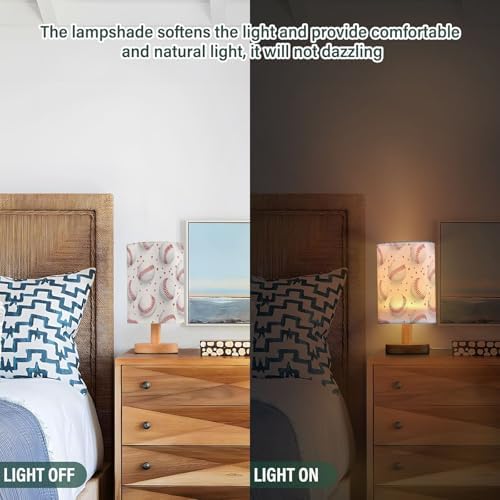 ALAZA Baseball Sports White Bedside Table Lamp for Bedroom Girls Boys Nightstand Lamps with USB Port LED Bulb Wood Base Desk Living Room Decor Gifts - Image 6