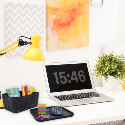Welaxy Felt tray Lid for Storage Bin Drawer Organizer cap of box Charcoal - Image 5