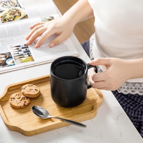 vancasso Stoneware Coffee Mugs Set, 16 oz Ceramic Coffee Cups for Americano Hot Tea Iced Coffee Cold Brew Cocoa Milk Mugs Set of 6, Dishwasher & Microwave Safe, Matte Black - Image 5