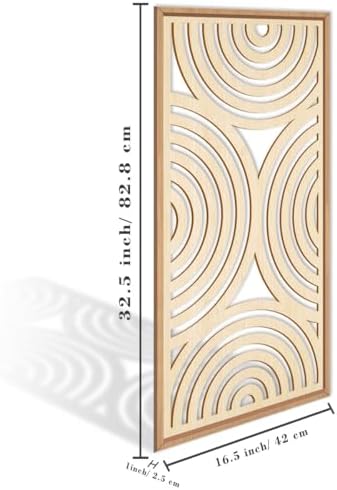 IARTTOP Large Boho Wood Wall Art Set of 3 Framed Wooden Mid-Century Modern Wall Decor Minimalist Modern Abstract Geometric Decor for Living Room Bedroom Office-16x32 Inch - Image 4