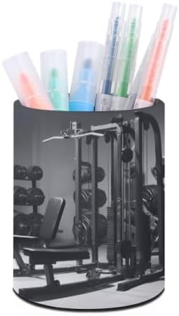 PU Leather Round Pencil Holder Gym Equipment Pen Holder by Unknown