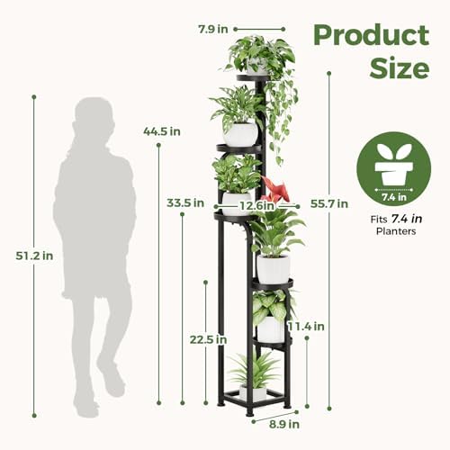 Bamworld Tall Plant Stand Indoor Outdoor Corner Metal Flower Pot Stands - Image 5
