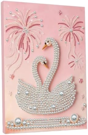 DIY Pearl Painting with Frame, Creative Design, Handmade Stress-Relieving Home Wall Decoration, Includes Frame and Tools-Swan by Unknown