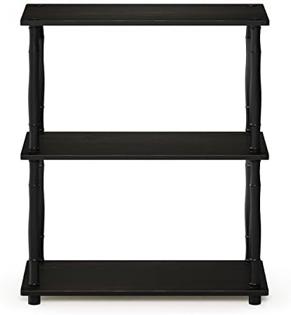 Furinno Turn-N-Tube 3-Tier Compact Multipurpose Shelf Display Rack with Classic Tube, Espresso/Black - Image 6