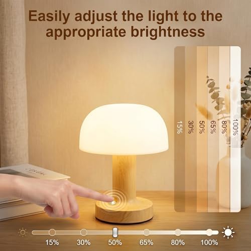 Rechargeable Table Lamp, Round, 2000mAh Cordless Touch Desk Lamp - Image 2