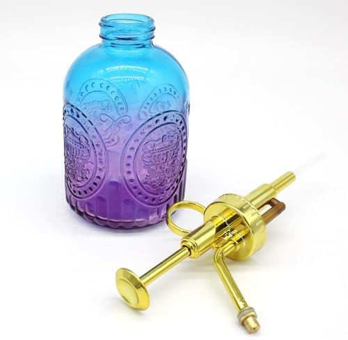 Glass Plant Mister Spray Bottle, 350ML Vintage Plant Spritzer with Top Pump Watering Can for Indoor Outdoor House Plants,Flowers (Blue-Purple Gradient) - Image 4