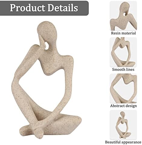 Sandstone Resin Thinker Statue Style Abstract Sculpture, Sandstone, 3pcs - Image 4