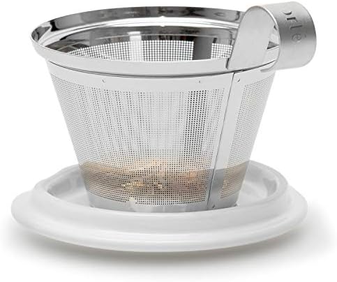 Tea Forte Double-Walled Ceramic Kati Cup, Removable Stainless Steel Infuser Basket and Lid, Steeps 12 oz Loose Leaf Tea, Dishwasher & Microwave Safe, Cherry Blossom - Image 4
