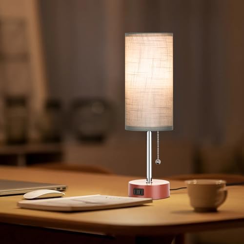 Dott Arts Table Lamp for Bedroom, 3-Color Bedside Lamps with Pull Chain - Image 5
