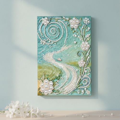 LQCrafK DIY Pearl Art Painting Handcraft Kit for Adults Beginners, Creative Design, Healing Stress-Relieving Home Wall Decoration, with Framed Painting and Tools-Trails - Image 5
