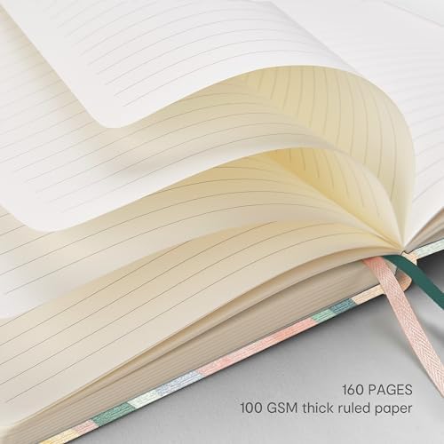&And Per Se Lined Hardcover Notebook – A5 5.7"x8" College Ruled, 160 Pages, 100gsm Thick Paper – Aesthetic Journal for Women, Gift-Ready Planner, Everyday Writing Notebook (Colorful Stripes) - Image 4