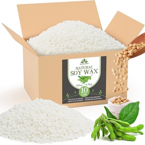 Soy Wax, Waxcanpy Natural Soy Wax for Candle Making, Organic Candle Wax from Farm, No Additives, Harmless and Pure (10lb) by Waxcanpy