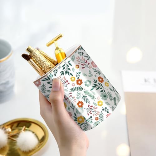 Large Capacity Colored Pen Holder for Desk, Ceramic Pencil Cup Cute Makeup Brush Holder, Desktop Supplies and Accessories, Pen Pencil Caddy for Office Home, Green Floral Pattern - Image 3