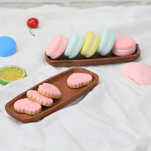 Mini Wooden Serving Platters and Trays, 6.8-inch Solid Acacia Wood Serving Plates for Food/Snacks/Appetizer, also as Jewelry Trays, Mini Charcuterie Board & Cheese Platter, Reusable (6 PCS) - Image 7