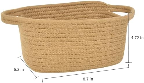 ABenkle Small Storage Basket, Mini Cotton Rope Woven Basket, Cute Boho Decorative Toy Storage Bin - Image 2