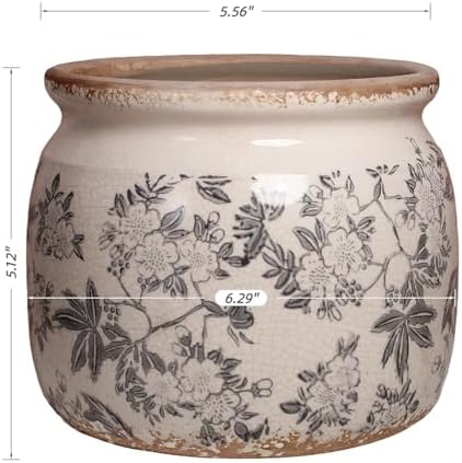 Vintage Ceramic Plant Pots, Old World Flower Pots for Indoor Outdoor Plants - Image 4