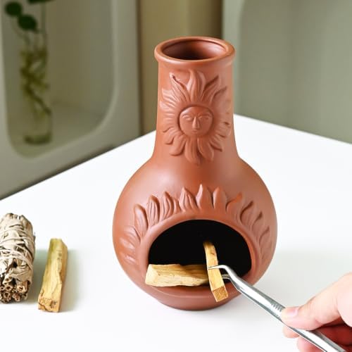 Palo Santo Holder, Ceramic Incense Burner for Wood Sticks, Sage, Cones, Mini Chimenea Incense Dish, Sage Holder for Meditation Decor - Image 7
