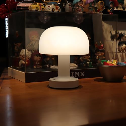 Cordless Rechargeable Mushroom Table Lamp, Dimmable 3-Color Night Light - Image 2