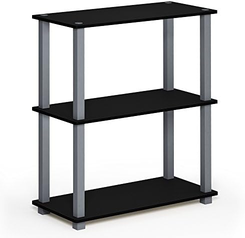 Furinno TURN-S-TUBE Storage Shelves, 3-Tier Book Shelf, Corner Shelf, Toolless Open Shelves, for Organization and Storage, Living Room, Garage, Home Office, Black - Image 6