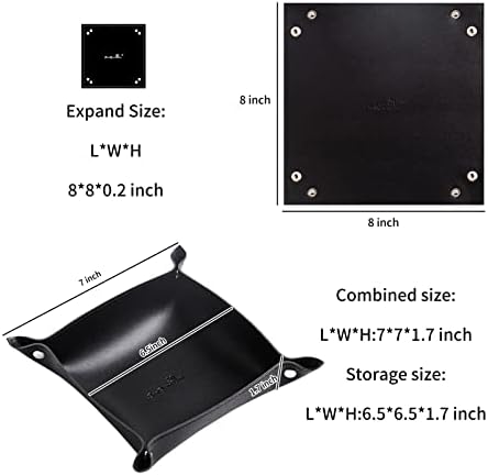Leather Jewelry Valet Tray for Women and Man (Black-B) - Image 2