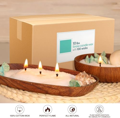 10 lb Pearl Wax Sand DIY Set with 100 Wicks, Reusable, Continuous Burning, Unscented Candle Powder, Designed for Handmade Candles, Wedding Celebrations and Party Decorations - Image 5