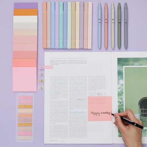Jutom 38 Pcs Book Annotation Kit for Bible Study, Pink Series, Square - Image 2