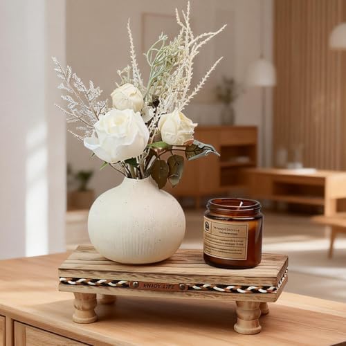 Bathroom Tray Pedestal Stand, Waterproof Wood Riser for Bathroom Counter - Image 5