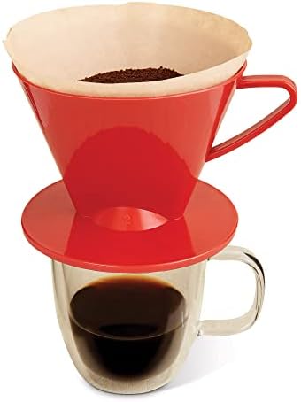 Fino Pour-Over Coffee Brewing Filter Cone, Number 2-Size, Red, Brews 2 to 6-Cups, Set of 2 - Image 3