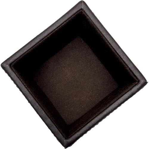 UnionBasic Square Pen Holder, Leather Pencil Cup, Desktop Caddy Stationery Organizer (Coffee) - Image 7