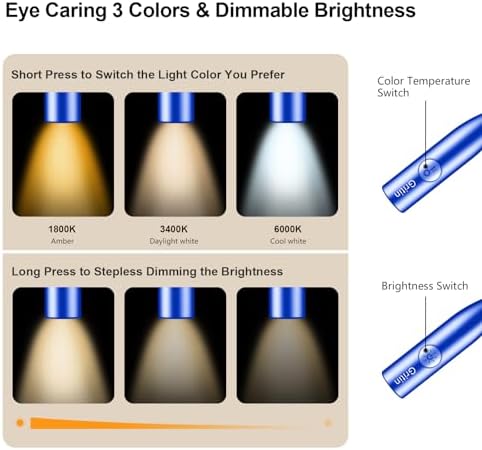Gritin Book Light, Eye Caring 3 Colors & Dimmable Brightness Reading Light - Image 2