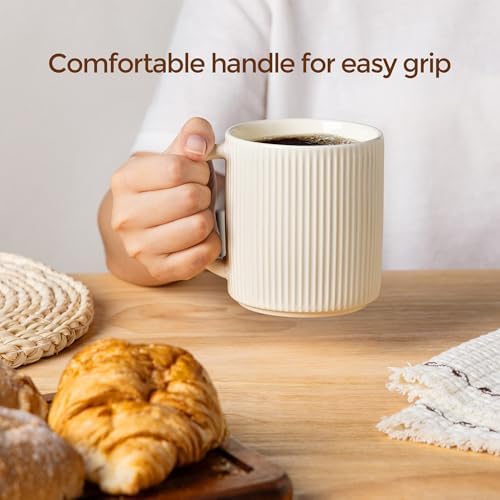 theterra Ceramic Coffee Mugs Set of 6, 14.2 oz Coffee Cups with Handle - Image 5