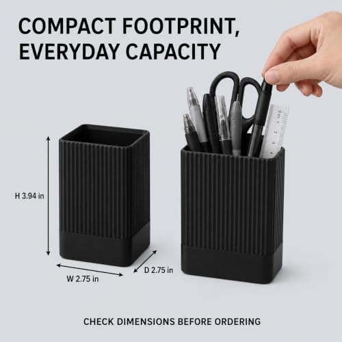 3 Pack Aesthetic Pen Holders for Desk,Sturdy Plastic Pencil Holder - Image 7