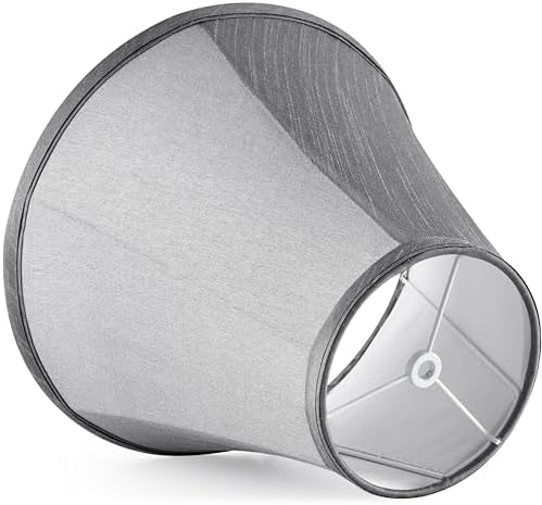 GO&SO Grey Bell Lamp Shades, Set of 2, 6"Top x 13"Bottom x 9.8"High - Image 4